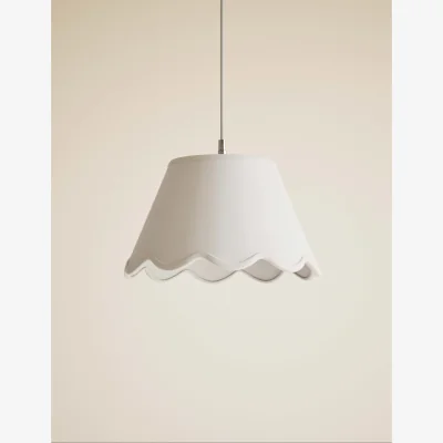 Marks & Spencer M&S Large Scallop Trim Lamp Shade Neutral