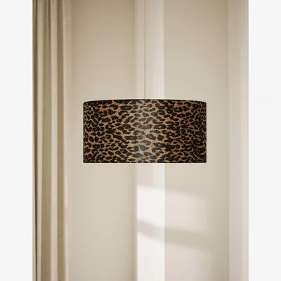 Marks & Spencer M&S Collection Velvet Leopard Print Drum Shade - Black, Black