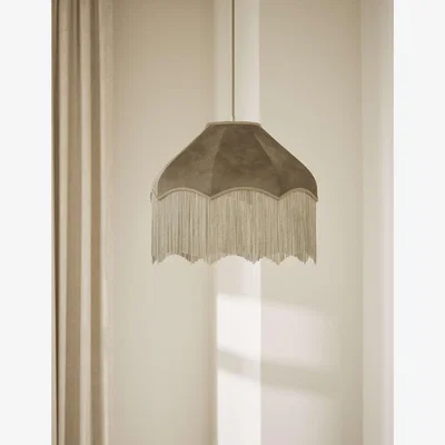 Marks & Spencer M&S Collection Velvet Fringed Oversized Shade - Taupe, Taupe