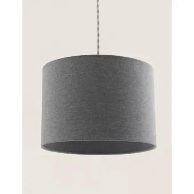 Marks & Spencer M&S Textured Drum Lamp Shade - Dark Grey, Dark Grey,Oatmeal