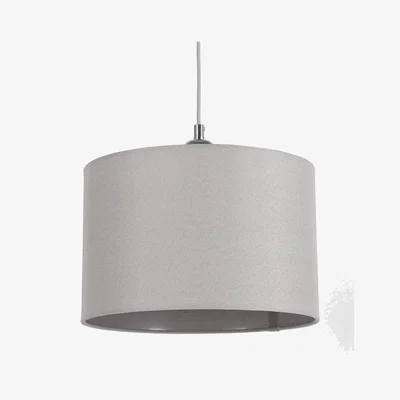 Marks & Spencer M&S Textured Drum Lamp Shade - Light Grey, Light Grey,Oatmeal