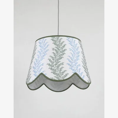 Marks & Spencer M&S Foliage Stripe Scalloped Lamp Shade - Light Green, Light Green