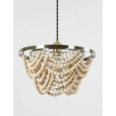 Marks & Spencer M&S Aurelia Wooden Beaded Easy Fit Lamp Shade - Natural, Natural