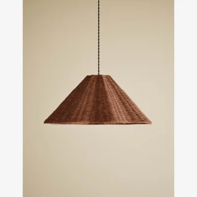 Marks & Spencer M&S Rattan Scallop Large Easy Fit Lamp Shade Brown