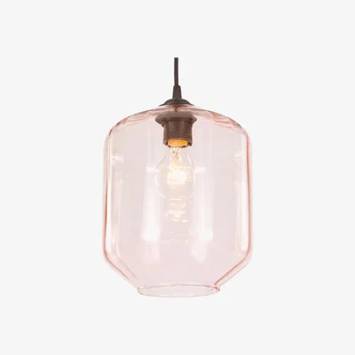 Made.com Andes Lamp Shade, Pink Glass