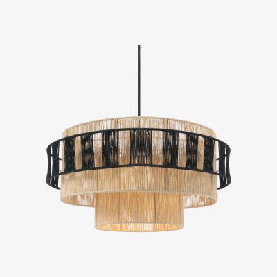 Made.com Lovato Pendant Shade, Natural & Black Raffia