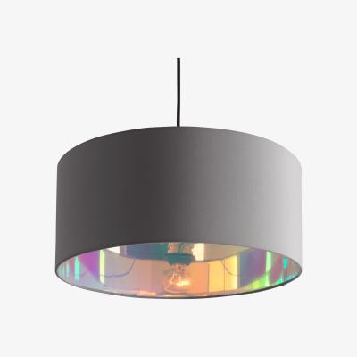 Made.com Oro Pendant Drum Lamp Shade, Grey and Iridescent