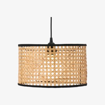 Made.com Sagres Lamp Shade, 30 cm, Natural Cane & Black