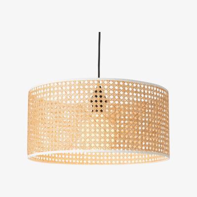 Made.com Sagres Pendant Lamp Shade, Natural Cane & White