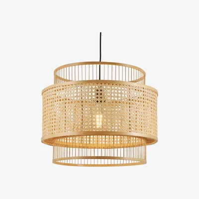 Made.com Yen Extra Large Pendant Lamp Shade, Natural Bamboo