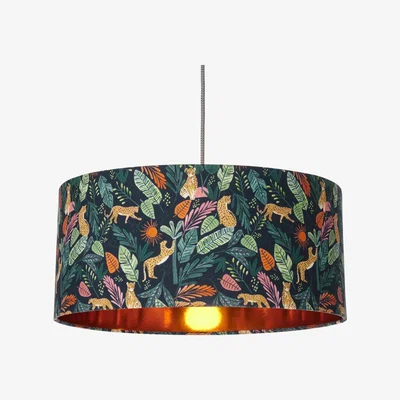 Made.com Calisto Leopard Jungle Print Lamp Shade, Multi and Copper