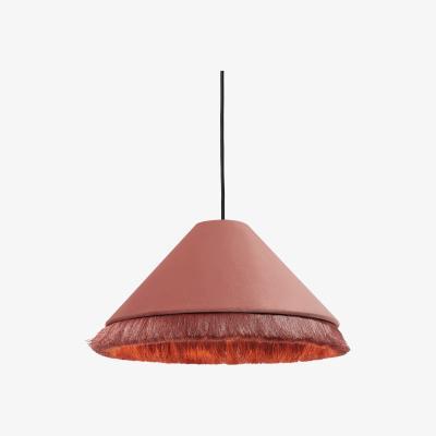 Made.com Syed Tasselled Lamp Shade, Dusty Pink Velvet