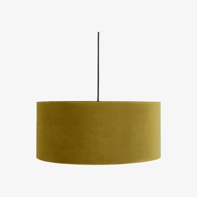 Made.com Carmella Drum Lamp Shade, Antique Gold Velvet