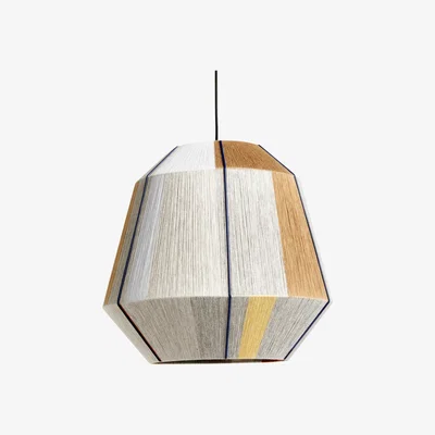 Made in Design Bonbon Large Lampshade - / Ø 50 cm - Hand-woven wool by Hay Grey/Beige