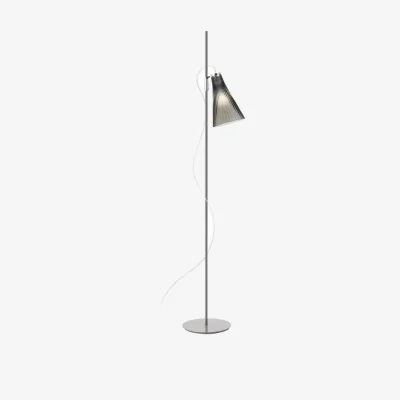 Made in Design K-lux Floor lamp plastic material grey / H 165 cm - Height-adjustable lampshade - Kartell