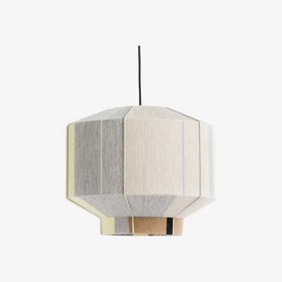 Made in Design Bonbon Medium Lampshade - / Ø 38 - Hand-woven wool by Hay Beige