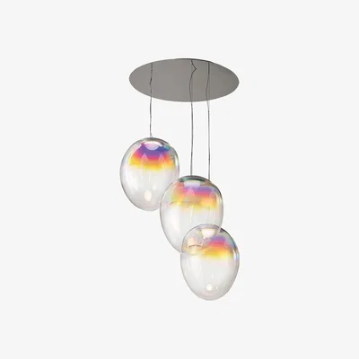 Made in Design Pendant Stellar Nebula Cluster LED glass / 3 lampshades Ø 30 cm x H 47 cm - Iridescent - Artemide