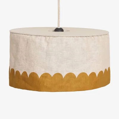 Made in Design Vibes Lampshade textile yellow / Ø 40 x H 18 cm - Linen - NOBODINOZ