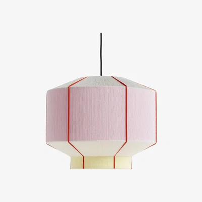 Made in Design Bonbon Medium Lampshade - / Ø 38 - Hand-woven wool by Hay Pink