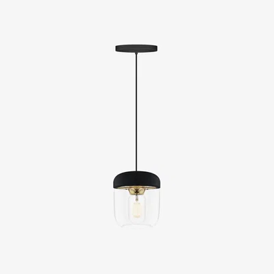 Nordic Nest Acorn lamp shade black polished brass