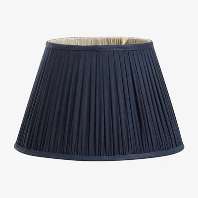OKA Iro Pleated Linen Lampshade 35cm - Navy