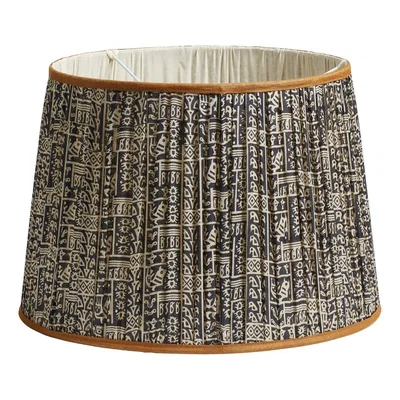 OKA Grassetto Symbols Lampshade 45cm - Indigo/Ochre