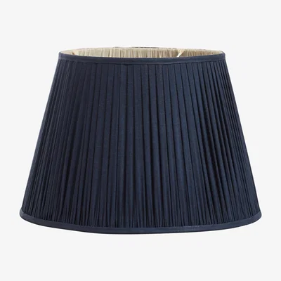 OKA Iro Pleated Linen Lampshade 45cm - Navy