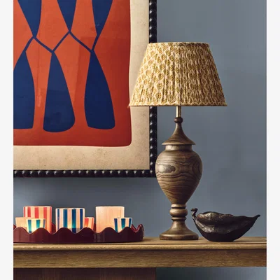 OKA OKA, Hirkani Lampshade 35cm - Mustard, Lampshades, Linen