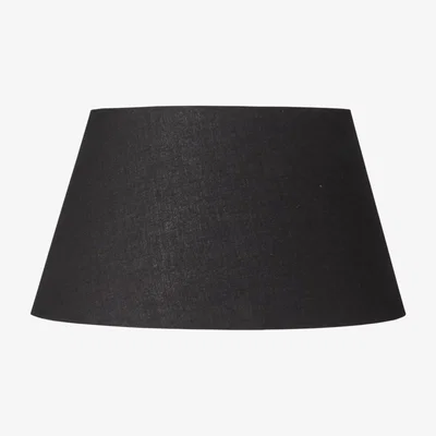 OKA OKA, 26cm Drum Cotton Shade - Black, Lampshades, Cotton, Plain