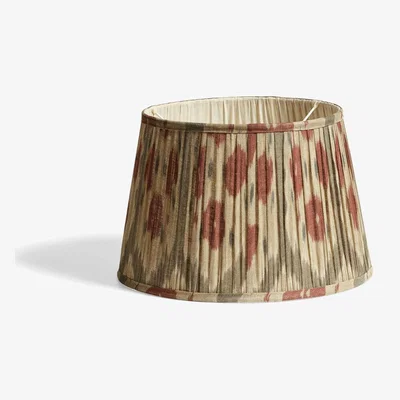OKA OKA, Amisha Lampshade 35cm - Slate Blue/Gold, Lampshades, Linen, IKAT