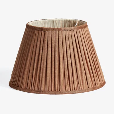 OKA OKA, Archibald Pleated Linen Lampshade 35cm - Apricot, Lampshade