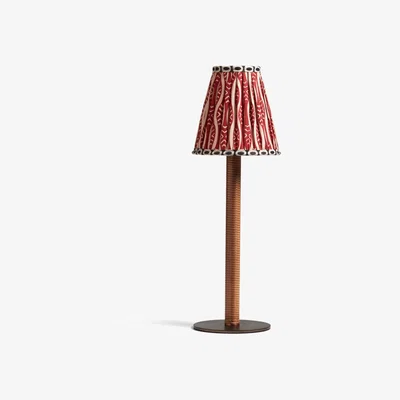 OKA Olira Wireless Table Lamp and Roa Shade - Vermillion Red