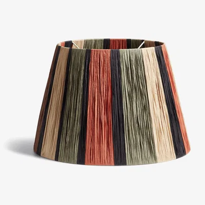 OKA OKA, Bridget Lampshade 45cm - Polychromatic, Lampshades, Iron/Raffia, Striped