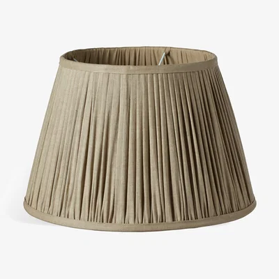 OKA OKA, Iro Pleated Linen Lampshade 35cm - Natural, Lampshades, Linen