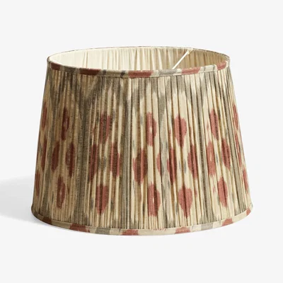OKA OKA, Amisha Lampshade 45cm - Slate Blue/Gold, Lampshades, Linen, IKAT