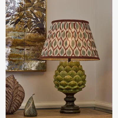 OKA OKA, Chadhana Lampshade 35cm - Warm Red & Dark Seafoam, Lampshade