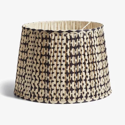 OKA OKA, Romneya Lampshade 45cm - Dark Blue, Lampshades, Polyester/Silk, Floral