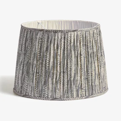 OKA OKA, Elemeri Pleated Silk Lampshade 50cm - Heron Blue, Lampshade