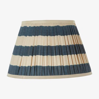 OKA 35cm Warna Silk Pleated Lampshade - Dark Blue