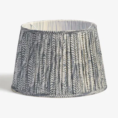 OKA OKA, Elemeri Pleated Silk Lampshade 35cm - Heron Blue, Lampshades, Silk