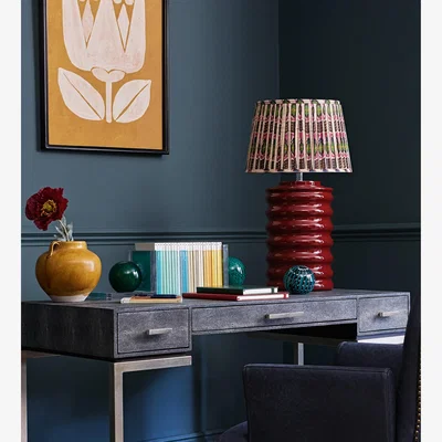 OKA OKA, Rinca Silk Pleated Lampshade 35cm - Multi, Lampshade