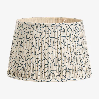 OKA Leptoria Drum Lampshade 35cm - White/Blue