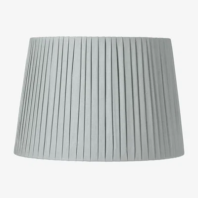 OKA 40cm Pleated Linen Lampshade - Grey Blue