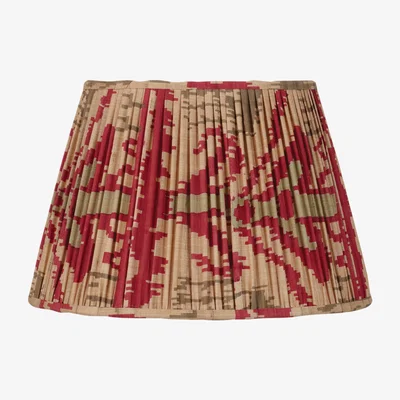 OKA 35cm Pleated Madura Silk Empire Lampshade - Red