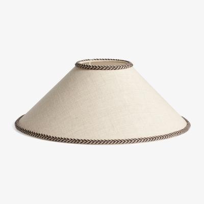 OKA OKA, Elowen Coolie Lampshade - Natural/Black, Lampshades, Linen