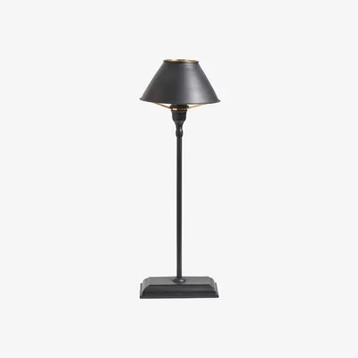 OKA Henry Table Lamp and Shade - Black/Gold Black