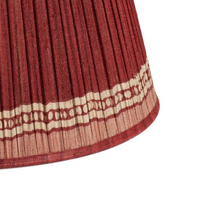 OKA OKA, Longshan Silk Pleated Lampshade 45cm - Blood Orange, Lampshade