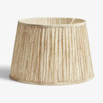 OKA OKA, Elemeri Pleated Silk Lampshade 35cm - Natural, Lampshades, Polyester/Silk