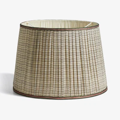 OKA OKA, Ginevra Pleated Silk Lampshade 45cm - Off-White/Black, Lampshade