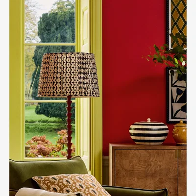 OKA OKA, Romneya Silk Pleated Lampshade 35cm - Dark Blue, Lampshade